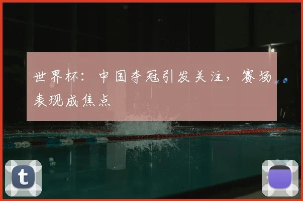 世界杯：中国夺冠引发关注，赛场表现成焦点